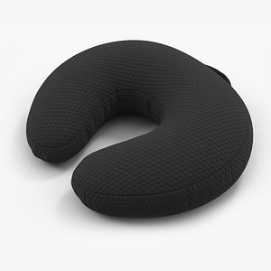 3D Travel Neck Pillow with Memory Foam Support Black model