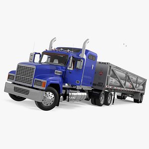 Freight Truck with Liquefied Natural Gas Transport Trailer Rigged model