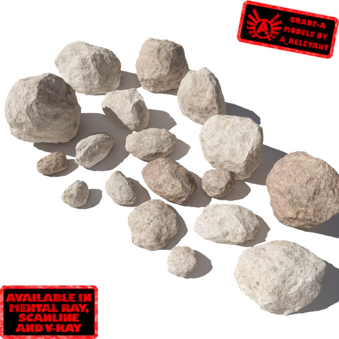 smooth rocks stones - 3d model