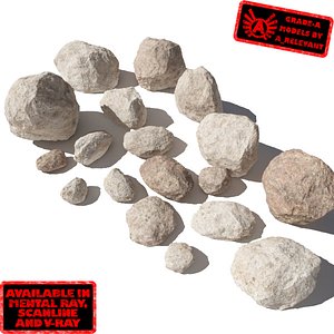 smooth rocks stones - 3d model
