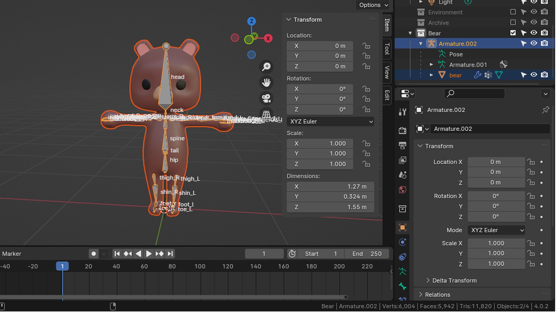 Cartoon Bear Rigged 3D Model - TurboSquid 2189560