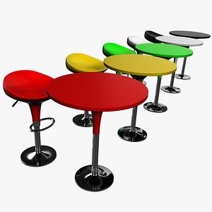 3d bar chair stool table