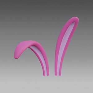 Rabbit ears - Orejas de conejo - Low Poly - Rigged 3D model