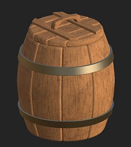 wooden barrel 3D model