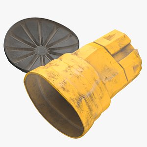 Safety Barrel Impact 02 Damaged 3D model