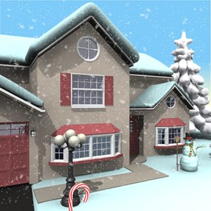 3d model of home winter