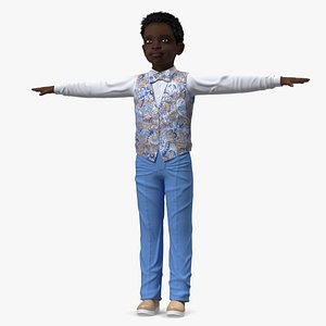 Black Child Boy Party Style Rigged