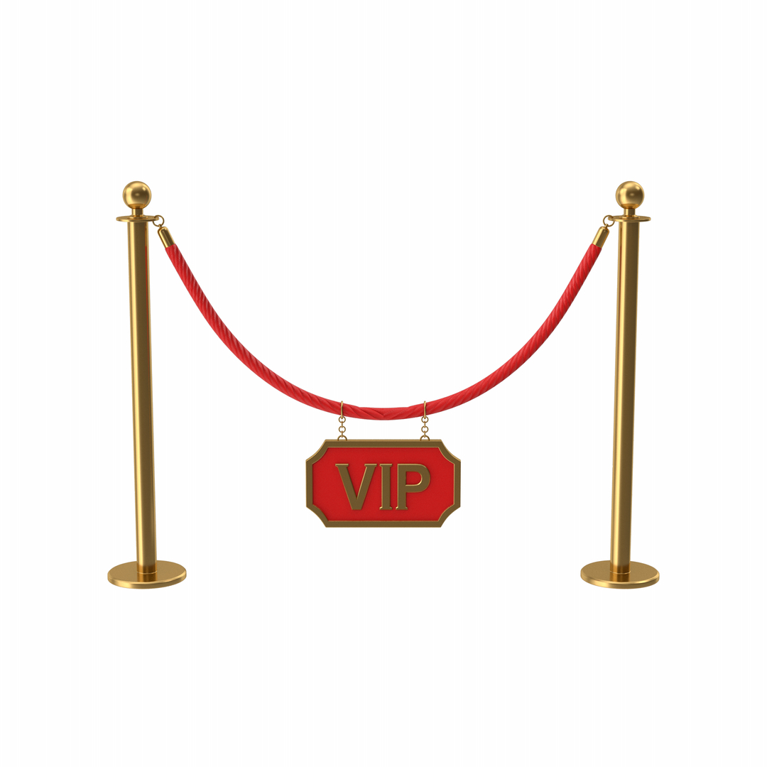 VIP Access Only Rope Barrier 3D - TurboSquid 2281767