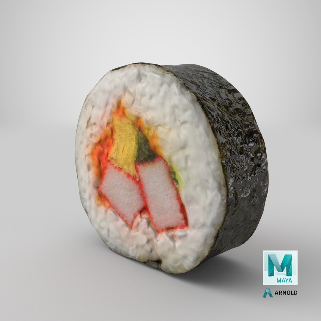 Maki Sushi 3D model https://p.turbosquid.com/ts-thumb/7L/XwljEe/1r/stemcell_maya_arnold_render/png/1687427978/1920x1080/fit_q87/11e8728a42e712485533215b39075a5fd04b66d3/stemcell_maya_arnold_render.jpg