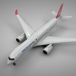 airbus a350-900 turkish airlines 3D model