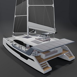 Xqisite 60 Solar Sail 3D Catamaran model