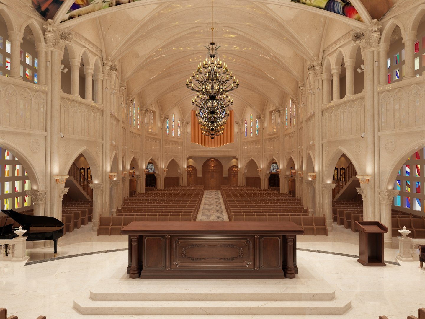 Church Interior 08 3D - TurboSquid 2150552