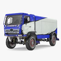 Race Truck Dakar Lights On Blue Simple Interior
