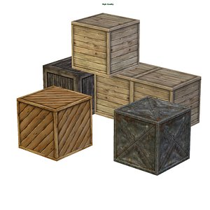 3d model crate box storage