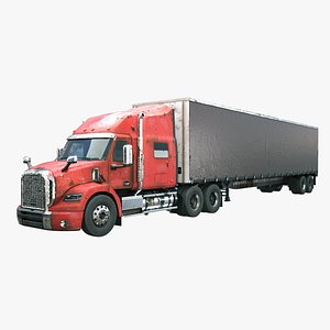 Used Aged Semi Truck Sleeper Cab with Curtain Trailer