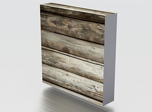 3D Rustic Round Log Wood Wall Texture 1x1m model