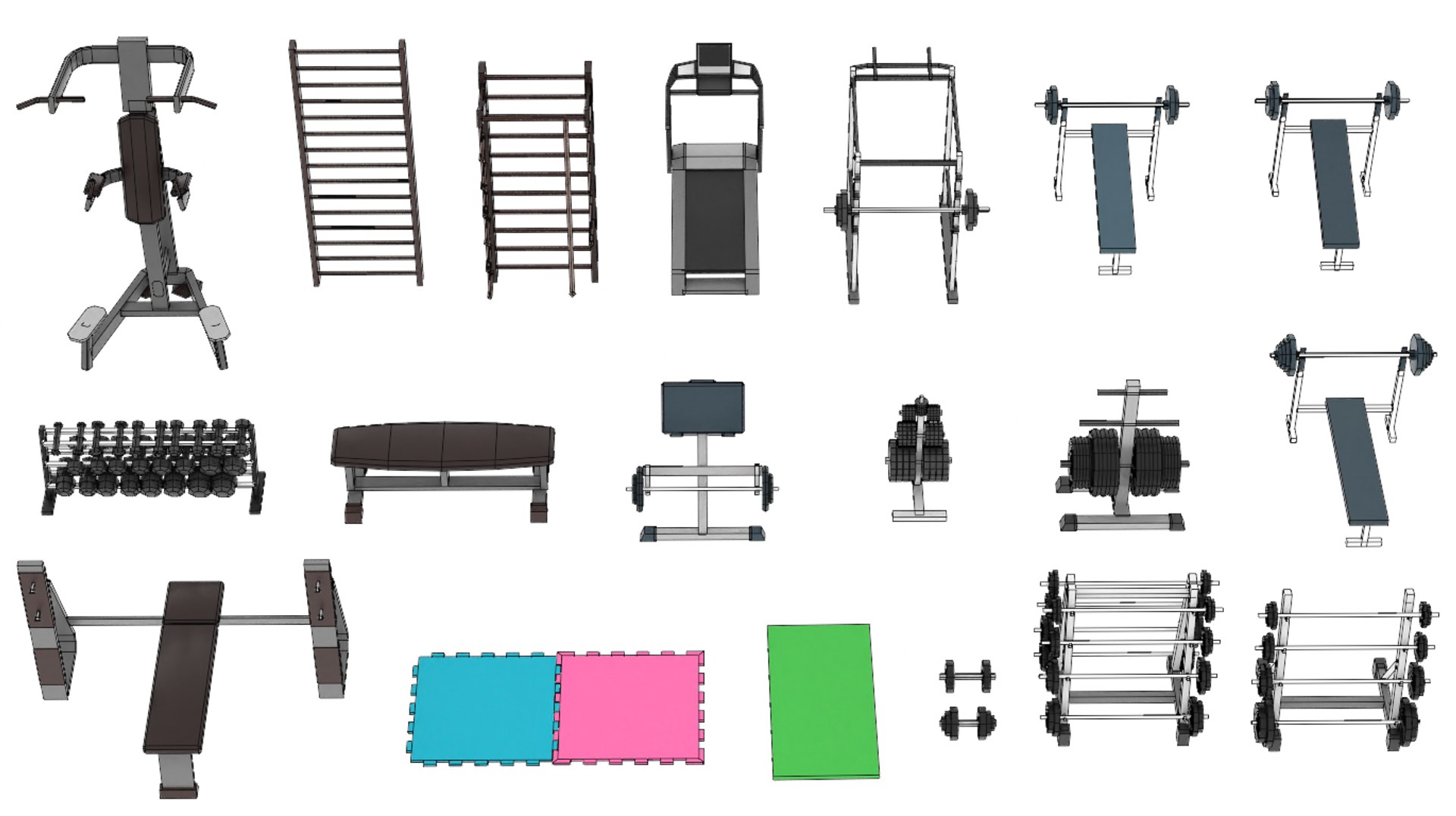 Gym Equipment STL Pack 3D Printable Fitness Gear 3D model https://p.turbosquid.com/ts-thumb/7L/lbvYdD/5Z/wireframe1/png/1775552515/1920x1080/fit_q87/16d59498e867598fb91fb261e52fa13b0a0478b4/wireframe1.jpg