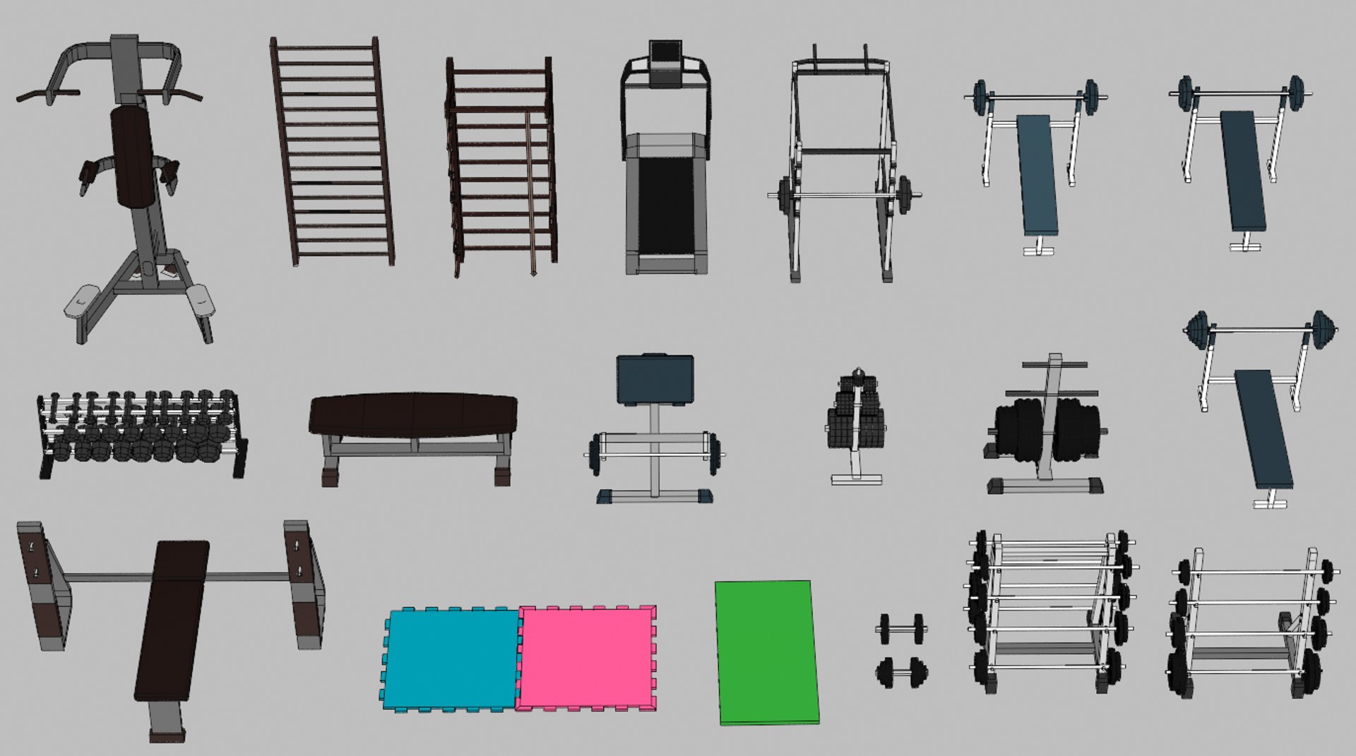 Gym Equipment STL Pack 3D Printable Fitness Gear 3D model https://p.turbosquid.com/ts-thumb/7L/lbvYdD/eE/wireframe3/png/1775552515/1920x1080/fit_q87/a14d5e1df902b4b2d6d71c3d8571fb75eaf20b73/wireframe3.jpg