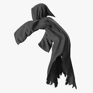 3D Faceless Grim Robe with Tattered Hem Rigged for Maya