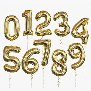 Foil Balloon Number 3D model