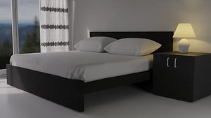 3D model Ikea Malm Bed