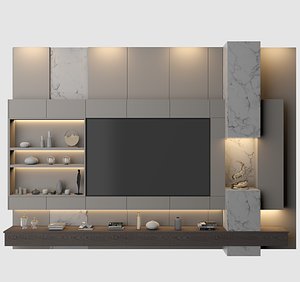 TV WALL 3D model