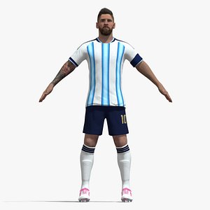 A-Pose Rigged Lionel Messi Argentina 2026 3D model