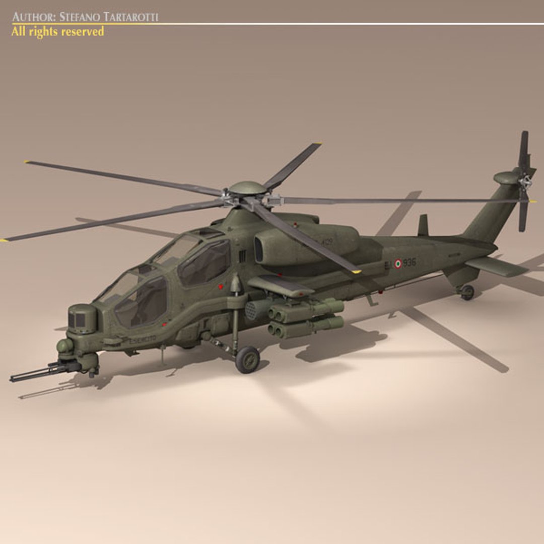 A129 Mangusta Attack Helicopter 3d 3ds