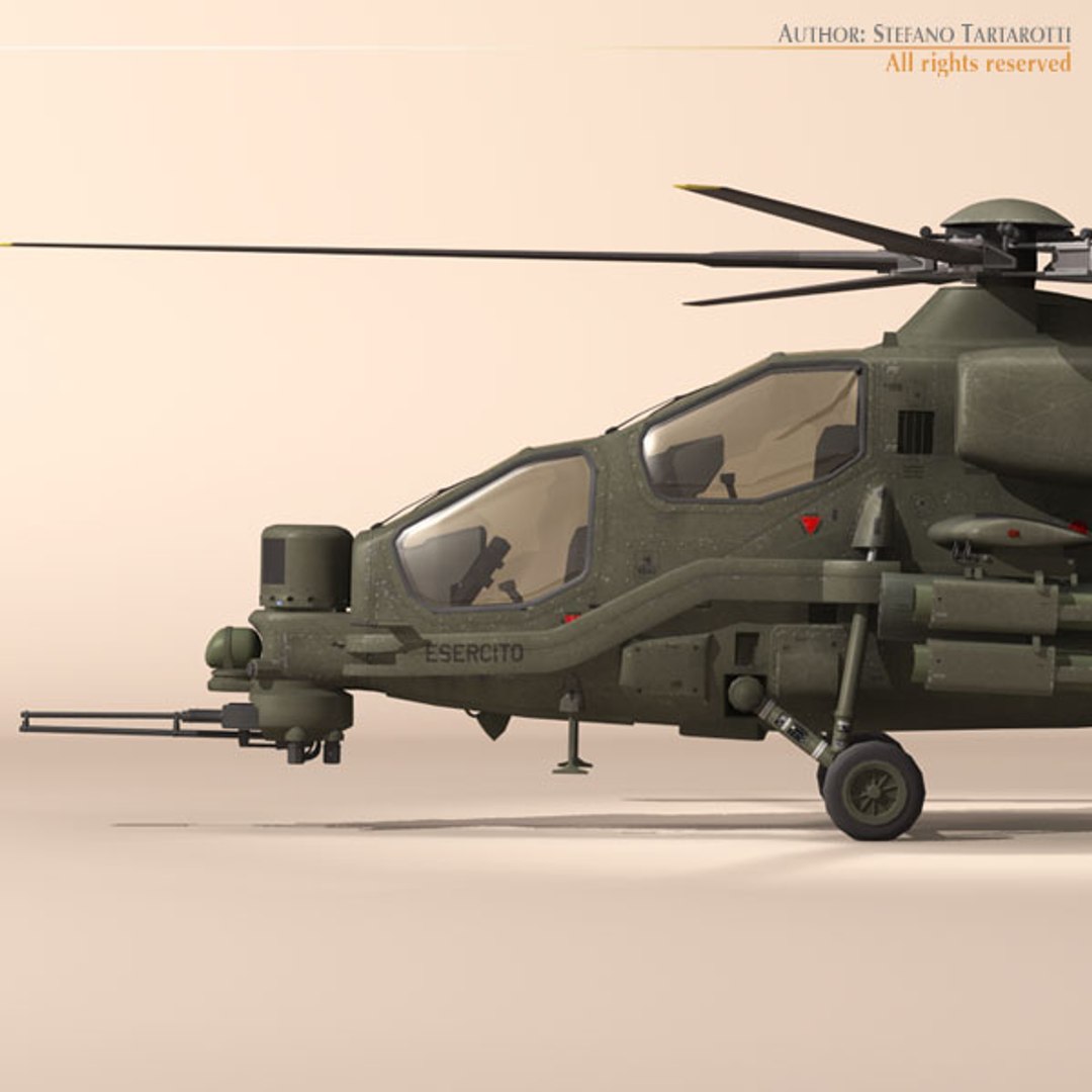 A129 Mangusta Attack Helicopter 3d 3ds