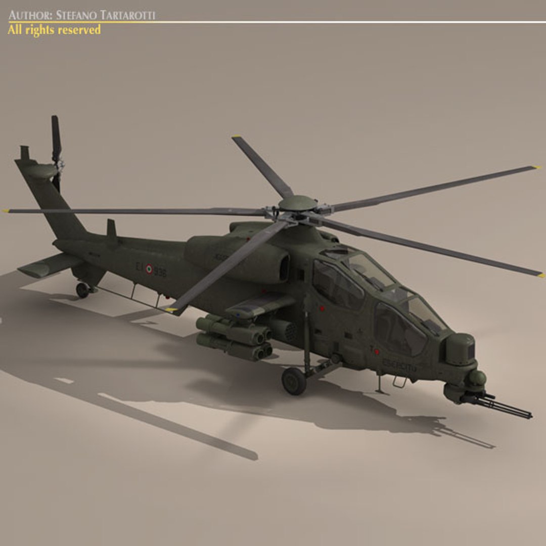 A129 Mangusta Attack Helicopter 3d 3ds