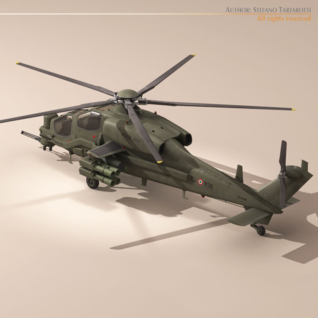 A129 Mangusta Attack Helicopter 3d 3ds