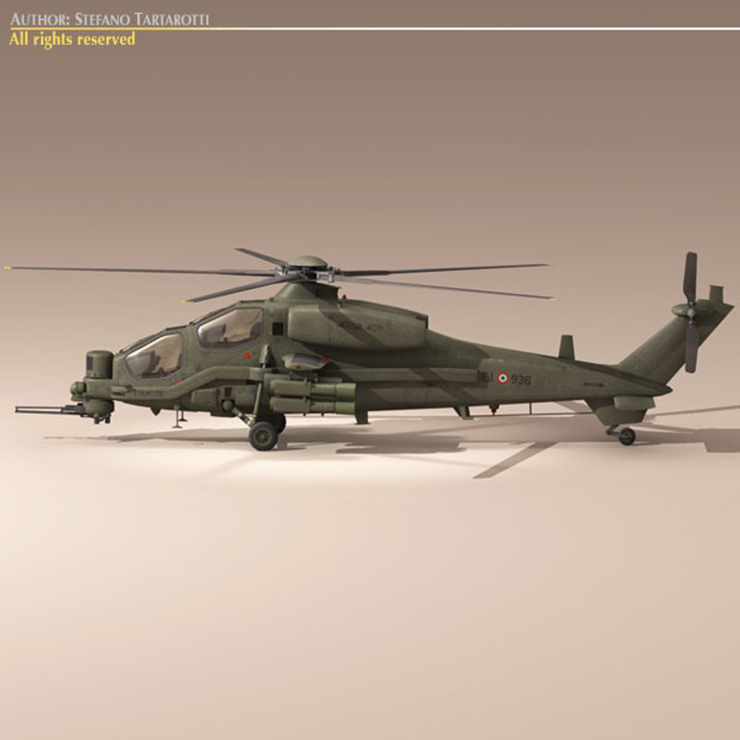 A129 Mangusta Attack Helicopter 3d 3ds