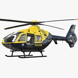 police eurocopter ec-135 rigged 3D model
