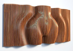 Parametric Female Body Panel Wall Decor 3D model