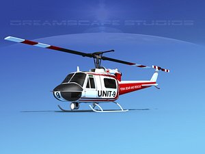 bell rescue helicopter 3D model