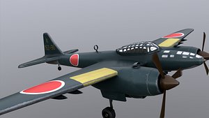 3D WWII Japanese Jet Bomber Yokosuka P1Y Ginga model