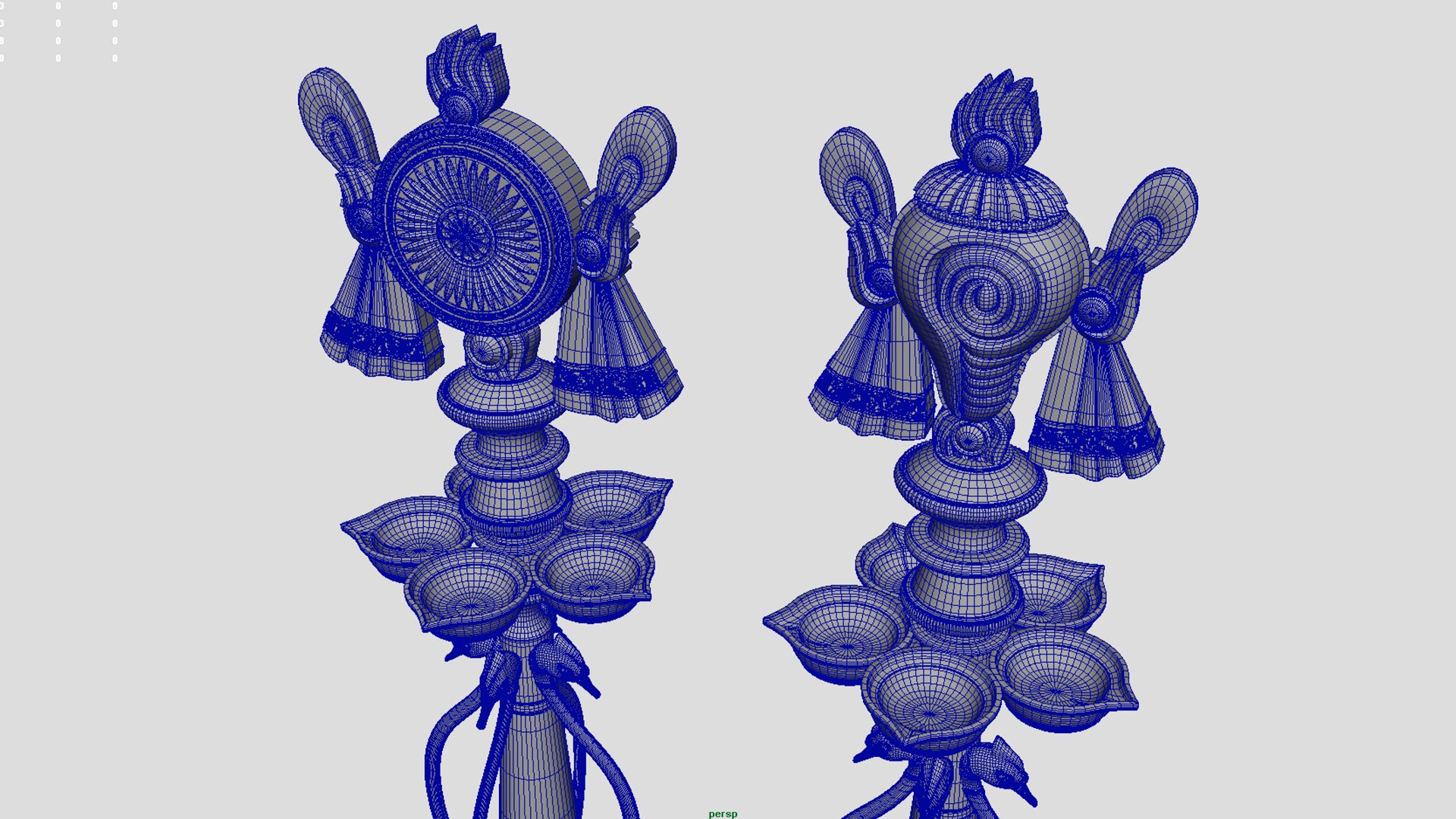 3D Oil Lamp Shanku Chakra Balaji Model - TurboSquid 1984255