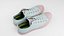 Par de zapatillas o gumshoes de mujer en lona rosa y blanca, calzado urbano hipster