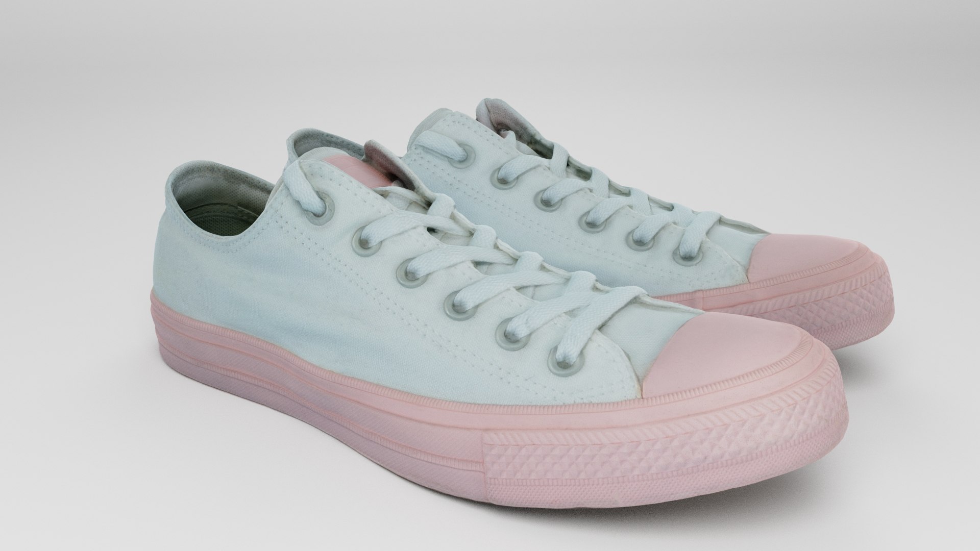 3D Pair of woman sneakers or gumshoes pink and white canvas urban hipster footwear model https://p.turbosquid.com/ts-thumb/7M/BZ6uIJ/EZ/blenderdarkbread0004/jpg/1656929105/1920x1080/fit_q87/c52f7a7e0ea3a02858a202da48902e7a08137bd0/blenderdarkbread0004.jpg