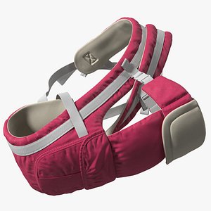 Soft Structured Baby Carrier Pink Lying Position 3D