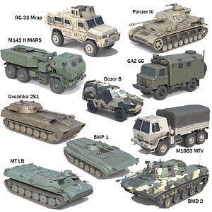 10 Military Vehicles Collection v11