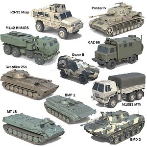 10 Military Vehicles Collection v11