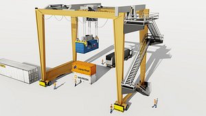 gantry crane harbor rtg 3D model