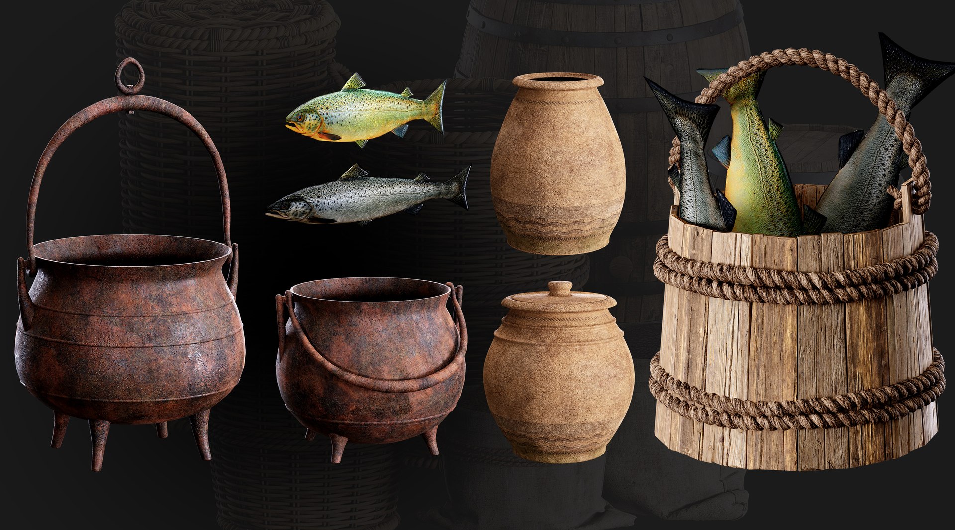 Medieval Asset Props  3D Kitbash Collection 40 Pieces 3D model https://p.turbosquid.com/ts-thumb/7M/HVZAYh/iH/turbo11/jpg/1754414893/1920x1080/fit_q87/12ed3898e448465d5ae924f9b517abd4a92c07d4/turbo11.jpg