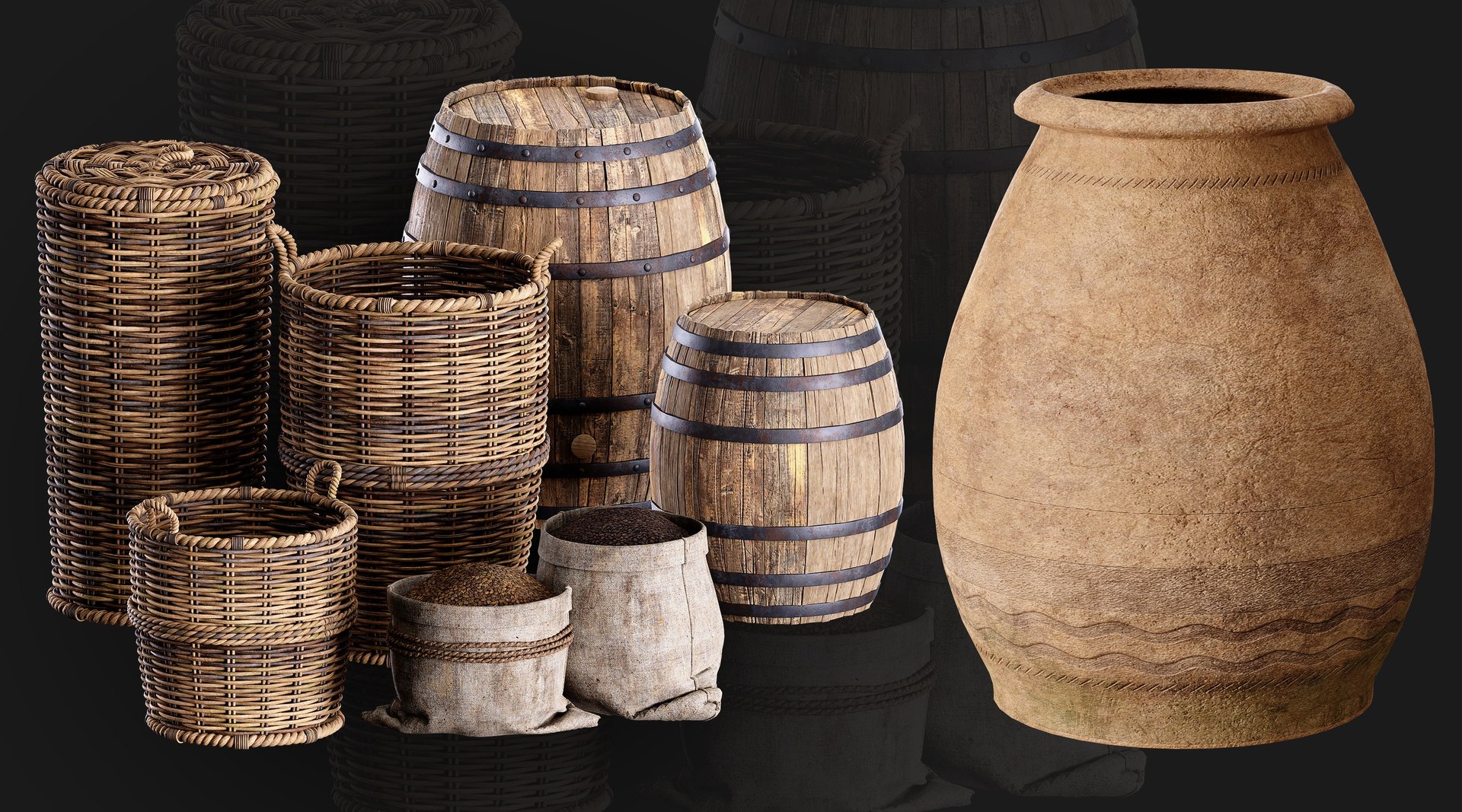 Medieval Asset Props  3D Kitbash Collection 40 Pieces 3D model https://p.turbosquid.com/ts-thumb/7M/HVZAYh/n8/turbo05/jpg/1754414884/1920x1080/fit_q87/01d40d128dce5bae40d0fdaabb27aff0e51c5476/turbo05.jpg