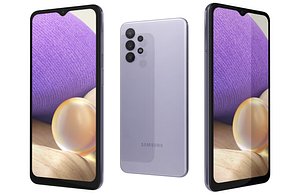 3D Samsung Galaxy A32 Awesome Violet Low Poly