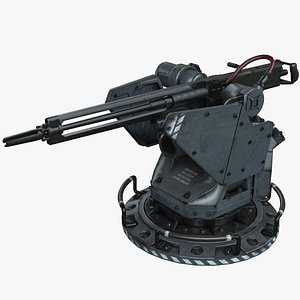 Sci-fi PBR Navy Close-In Defence Machine Gun Weapon System