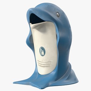 3D Used Dolphin-Shaped Trash Can model