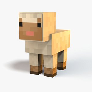 3D Minecraft Baby Sheep model