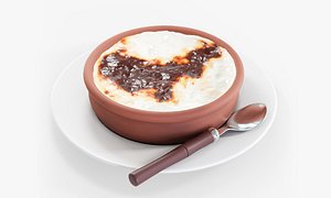 baked rice pudding 3D